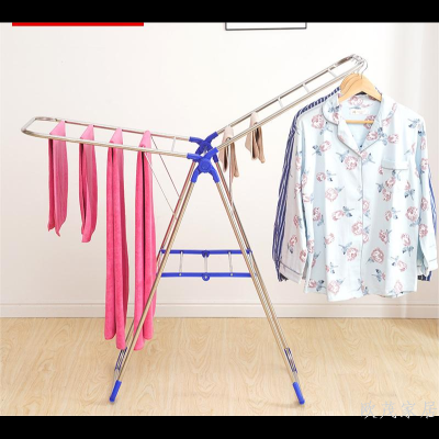 Wing Clothes Hanger Aluminum Alloy Storage and Balcony Indoor Floor Clothes Rack in Stock Wholesale Wing Clothes Hanger