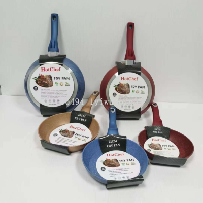Shallow Frying Pan Baking Pan New Non-Stick Pan Double Bottom Color Iron Aluminum Steak Marble Sprinkle Point Large Size