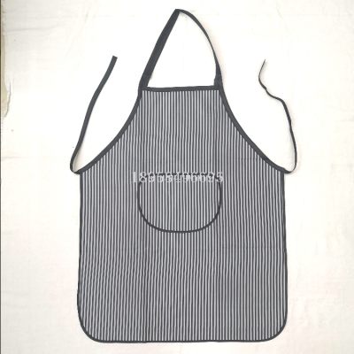 Simple Pinstripe Durable Cooking Kitchen Apron Chef Restaurant Home Cleaning Painting Apron