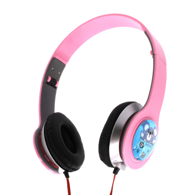 Foreign Trade Wholesale Glass Cartoon Headphones with Cable Stereo Pattern Large Volume Sports Headset Customizable Logo.