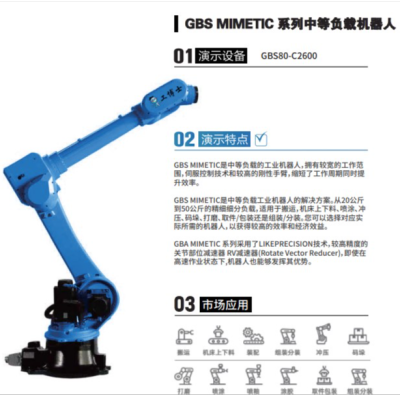 gongboshi GBS Mimetic Series Medium Load Robot GBS80-C2600