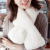 2022 Korean Style Soft Imitation Rabbit Fur Scarf Solid Color Cross Warm Scarf Plush Rex Rabbit Fur Scarf for Women