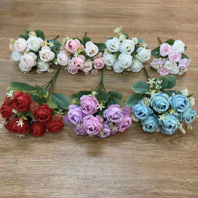 7 head rose artificial flower