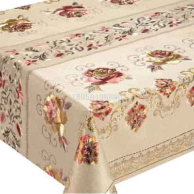  European-Style High-End Yarn-to-Flower Roll Tablecloth Waterproof Oil-Proof Tablecloth  Wholesale