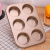 6-Piece round Cup Cake Mold Muffin Cup 6-Piece Baking Pan Non-Stick Baking Cake Mold Carbon Steel Cake Mold