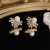 Yunyi Decorated Home Zircon Earrings Pearl Earrings Fan-Shaped Real Gold Electroplated Elegant Earrings for Women New Products in Stock