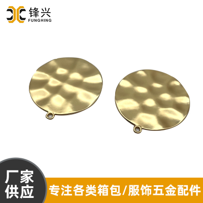 Dongguan Factory Alloy for Die Casting Tag Clothing Bag round Concave-Convex Tag Metal Electroplating Tag