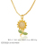 Niche Popular Colorful Sunflower Pendant Brass 18K Gold Plating Zircon Accessories Europe and America Cross Border Rose Necklace