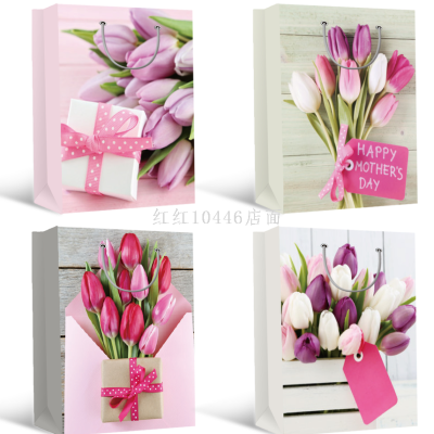 Flower Rose Mother's Day Valentine's Day Gift Bag Spot Shopping Bag Bags Can Be CustomizedBAG手提袋