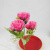 Factory Direct Sales Simulation Plastic Flowers 5 Fork Rose Bud Shooting Props Indoor and Outdoor Decoration DIY Flower Arrangement
