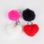 Wholesale Cross-Border Heart Wool Ball Pendant Peach Heart Plush Car Pendant Couple Heart-Shaped Keychain Christmas Hairy Ball
