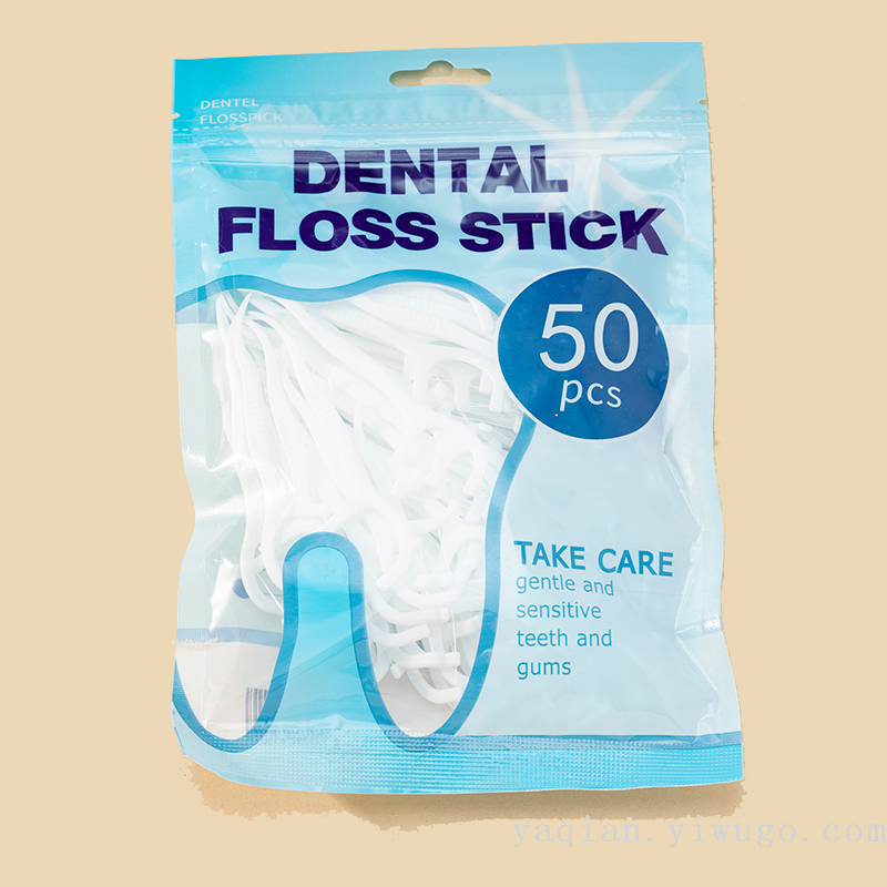 高分子细牙线签家庭便携袋装牙齿牙缝清洁线儿童护齿清理剔牙线棒