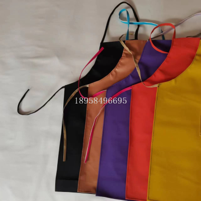 New Style PU Leather Apron Waterproof and Oil-Proof Kitchen and Canteen Rice Leather Smock Industrial Neck-Hanging Apron