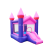 Yiwu Factory Direct Sales Pink Small Trampoline Inflatable Play Equipment Household Wholesale Inflatable Castle Kids' Slide