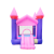 Yiwu Factory Direct Sales Pink Small Trampoline Inflatable Play Equipment Household Wholesale Inflatable Castle Kids' Slide