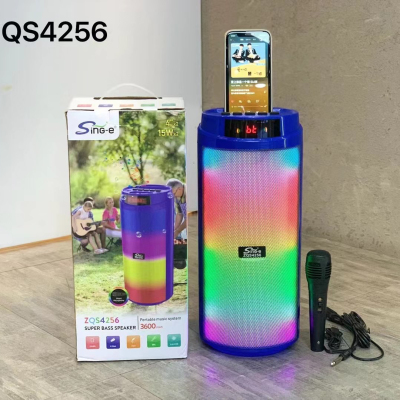 Zqs4256 New Double 4-Inch Bluetooth Speaker Outdoor Colorful Light Portable Subwoofer Audio