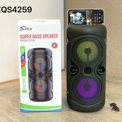 Zqs4259 Special Offer Cheap Gift Running Volume New Double 4-Inch Bluetooth Speaker Portable Outdoor Subwoofer Audio