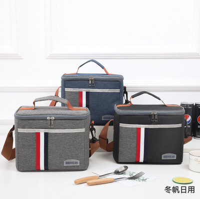 New Aluminum Foil Lunch Bag Waterproof Ice Pack Lunch Box Bag Thickened Striped Lunch Bag Insulated Bag