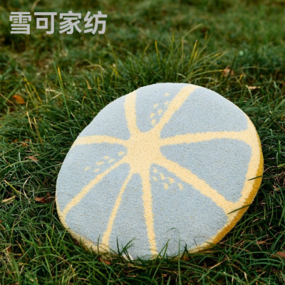 Pillow round Half Velvet Material 2022 Warm Autumn and Winter New Lemon Slice round Pillow