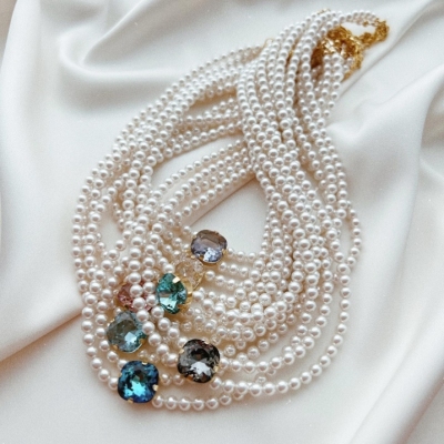 Pearl Diamond Double-Layer Necklace
