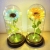 Glass Lampshade Gold Foil Yongsheng Rose SUNFLOWER Led Luminous Mother Valentine's Day Decoration Craft Wedding Gift Box