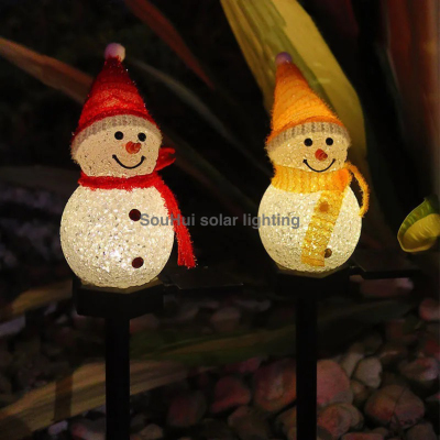 Solar Christmas Snowman Light Solar Decorative Lamp Solar Snowman Lawn Lamp Solar Ground Lamp