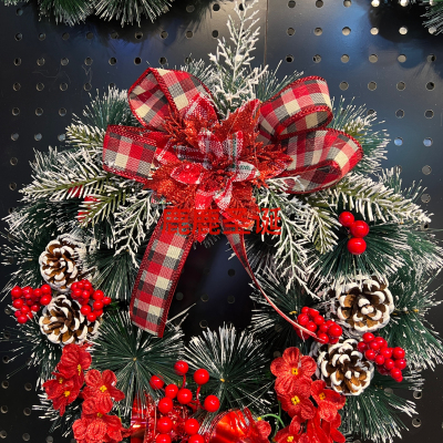 Cross-border new bow Christmas Wreath Christmas decorations shopping window ornaments wholesale