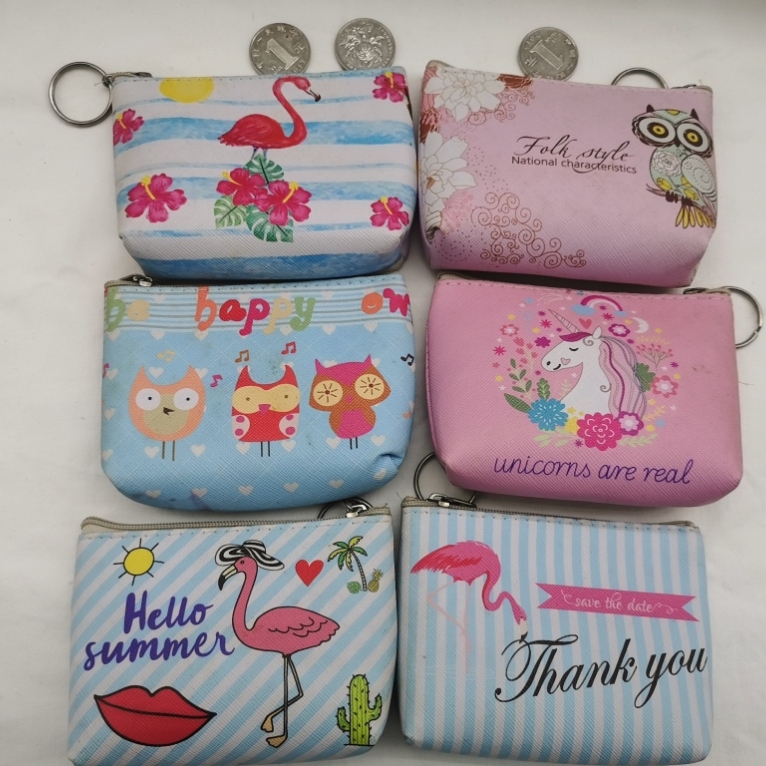 新款儿童卡通零钱包创意迷你短款硬币包时尚方形拉链收纳包′