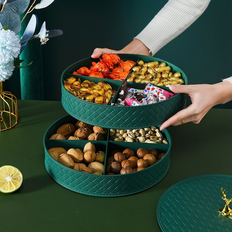 H87-506水果零食瓜子水果盘糖果喜事过年干果加厚多层收纳盒