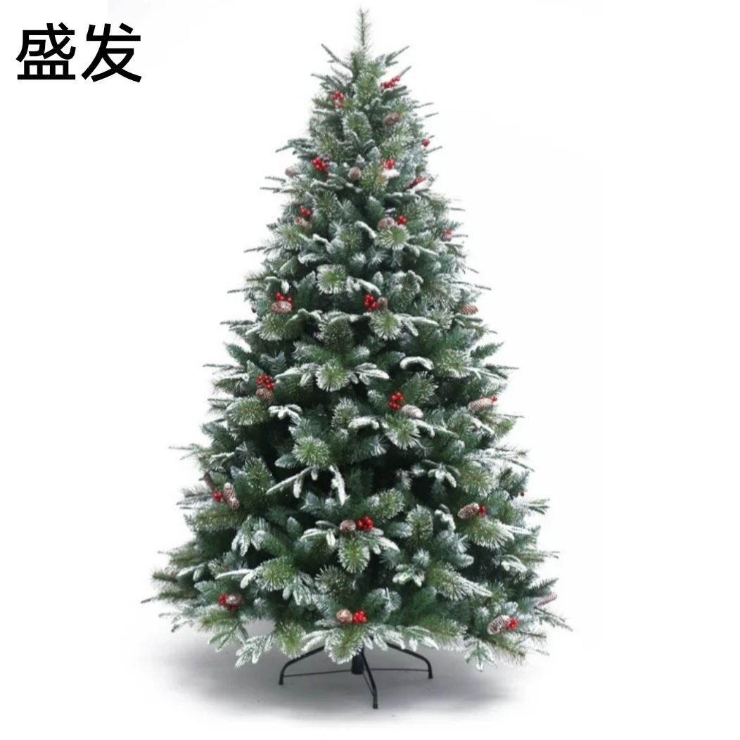 圣诞树松针PVC混合雪松装饰树圣诞装饰品商场酒店橱窗装饰画