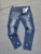 Foreign Trade Fifth Pants New Broken Paint Men's Patch Stretch D2 Jeans Black Middle Pants Beggar Jeans