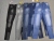 European and American Street Trendy Fashion Holes Men's Jeans Distressed Light Blue Paisley Patch Slim Hip Hop Skinny Pants Men