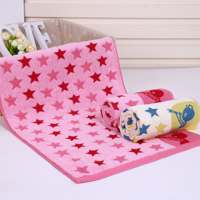 pure cotton gauze towel children cartoon art jacquard towel baby towel