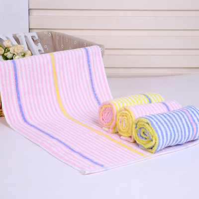 Pure cotton towel vertical stripes absorbent soft towel High grade gift towel