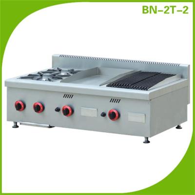 Restaurant Kitchen Counter Top Gas Range Cooker, Gas Range with Grill Top
