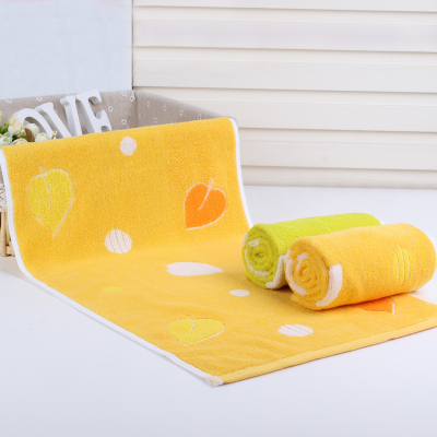 100%pure cotton towel color woven Maple leaves small circle wash face towel