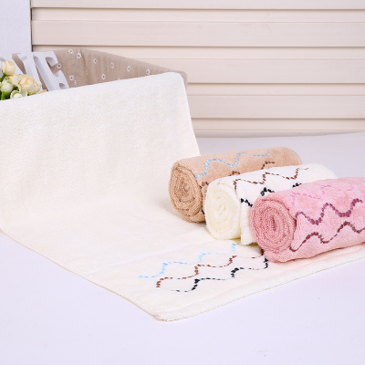 32 strands of wire cut pile pure cotton towel embroidered waterlines absorbent towel