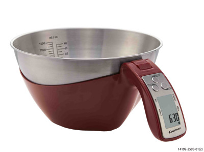 Electronic kitchen scale 1 g - 5 kg amphibious stainless steel scale of 14192-259 B
