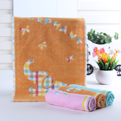 Little elephant cartoon baby soft jacquard towel 32 strands of gauze children towel