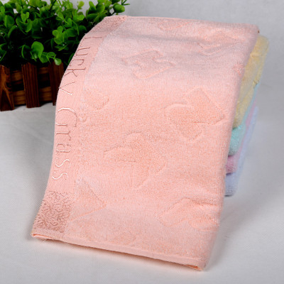Pure cotton towel High quality untwisted yarn jacquard towel English letters towel