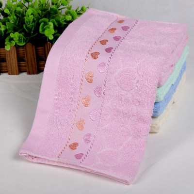 Foreign trade export pure cotton jacquard towel peach heart soft towel