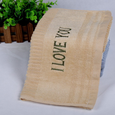 Pure cotton cut pile towel embroidery towel bibulous embroider I LOVE YOU towel