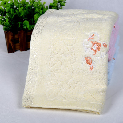 Twistless embroidered towels Pure cotton towel soft absorbent jacquard towel