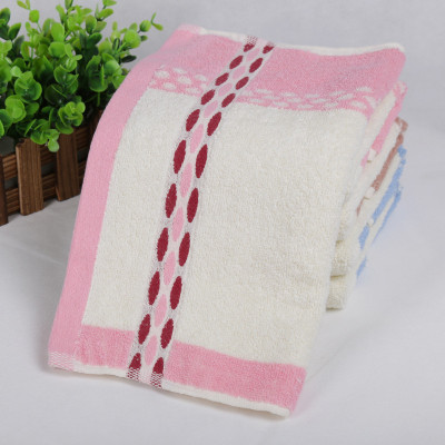 Pure cotton untwisted yarn towel jacquard towel oval dots soft absorbent towel