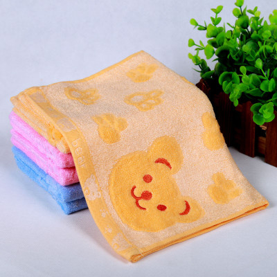 Twistless pure cotton towels bamboo fiber towel cartoon bear children small towel