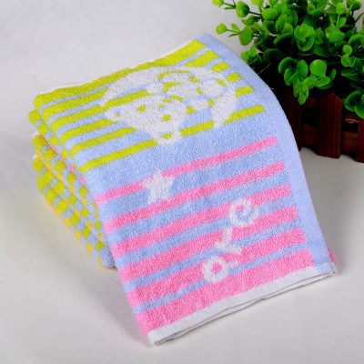 pure cotton child towel wholesale yarn-dyed moon little bear cartoon child-towel