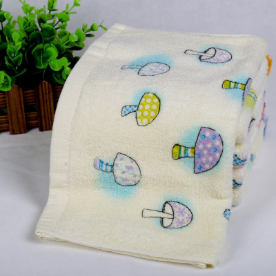Pure cotton printed towel untwisted towel cartoon mushroom towel