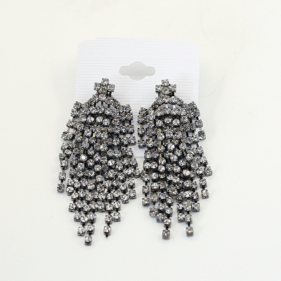 New Fashion Accessories Elegant Drops Tassel Rhinestone Earrings 
