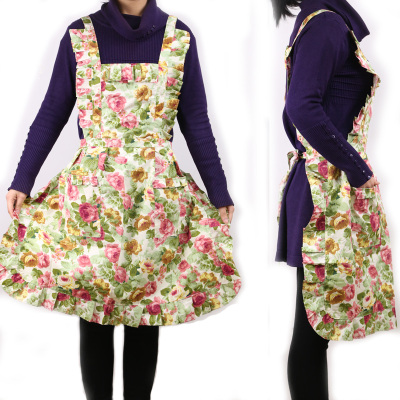 Korea edition floral apron home use princess apron Work apron