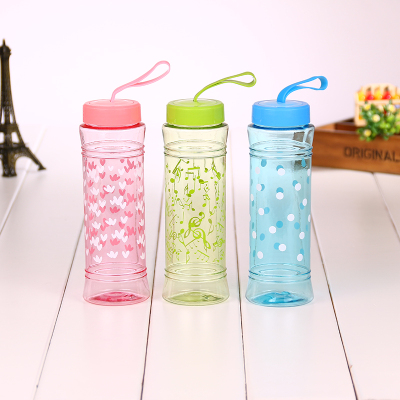 The student PC cups little cartoon cup mesh transparent glass